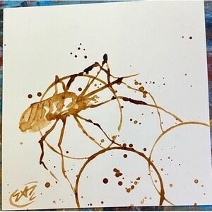Original Painting Spider Coffee NEW Java home decor arachnid gift art Artettina